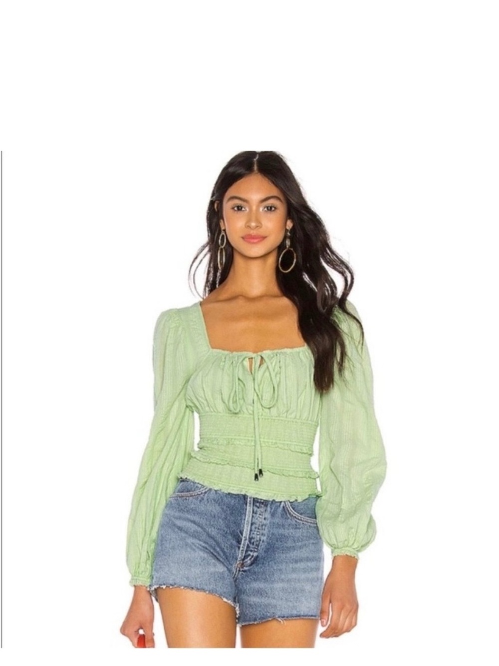 Free people sea foam green top